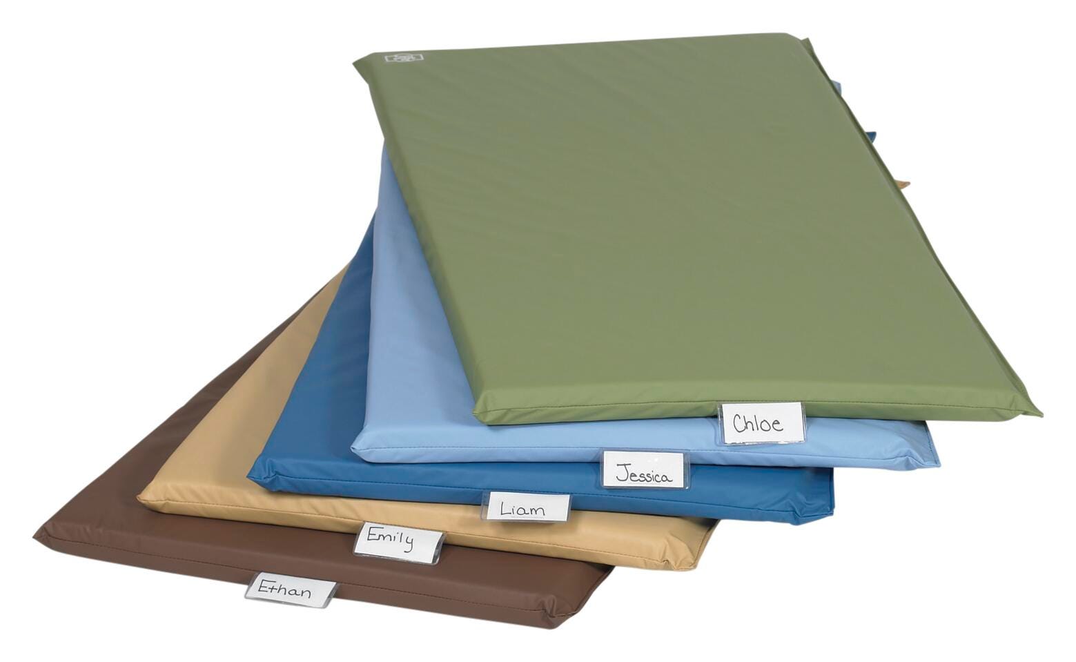 Children's Factory Woodland Color Heavy Duty Rest Mat, Vinyl, 48 x 24 x 2 Inches, Assorted Color, Pack of 5, Item Number 1463129
